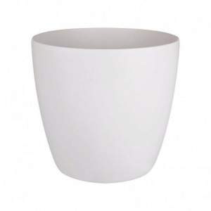 Elho Brussels Round Glass con Rotelle 47 Bianco