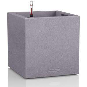 Lechuza CANTO Stone low 30, grigio pietra, plastica di alta qualità, incluso sistema di irrigazione, fodera per piante rimovibil