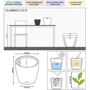 Lechuza 16040 CLASSICO Premium LS 28 Herausnehmbarer Pflanzeinsatz mit patentiertem Griffrahmen, weiß glänzend, Kunststoff 