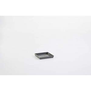 Ashortwalk ECOPOTS - Vierkante schotel in gerecycled plastic, lengte 28 cm x hoogte 3 cm, kleur: grijs