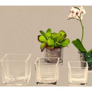 Glass Vase Cube 14x14x14