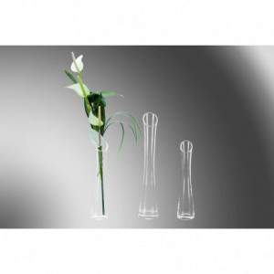 Glass Vase Flute Clear H35 D7