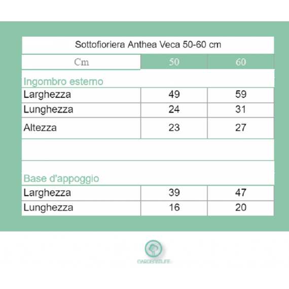 Veca Anthea Pflanzgefäß 60 cm, Farbe Anthrazit