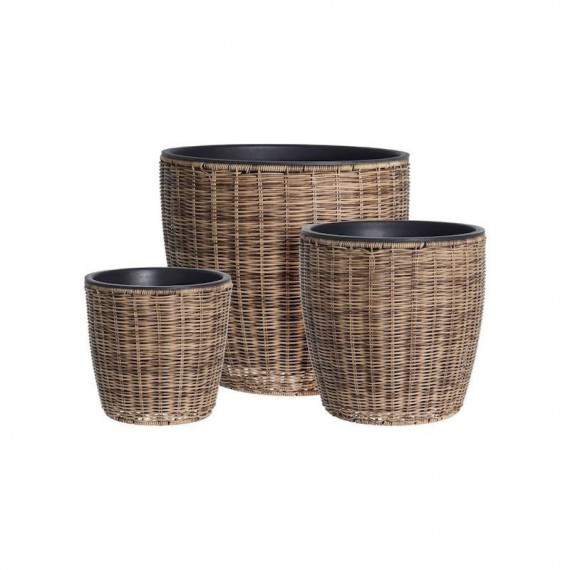 Set of 3 Ecorattan Vases