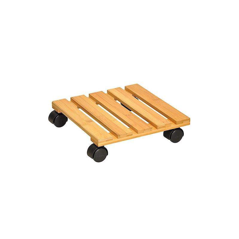 Sottovaso Con Ruote Multi Roller Bamboo 29 x 29 cm - GardenStuff