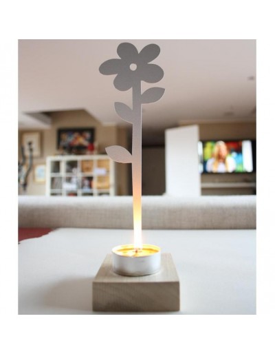 Fiore Margherita Porta Incenso e Tea-Light Bianco
