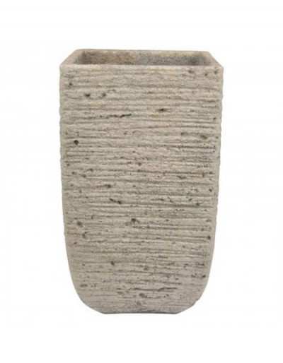 Rough Square Pot High Taupe