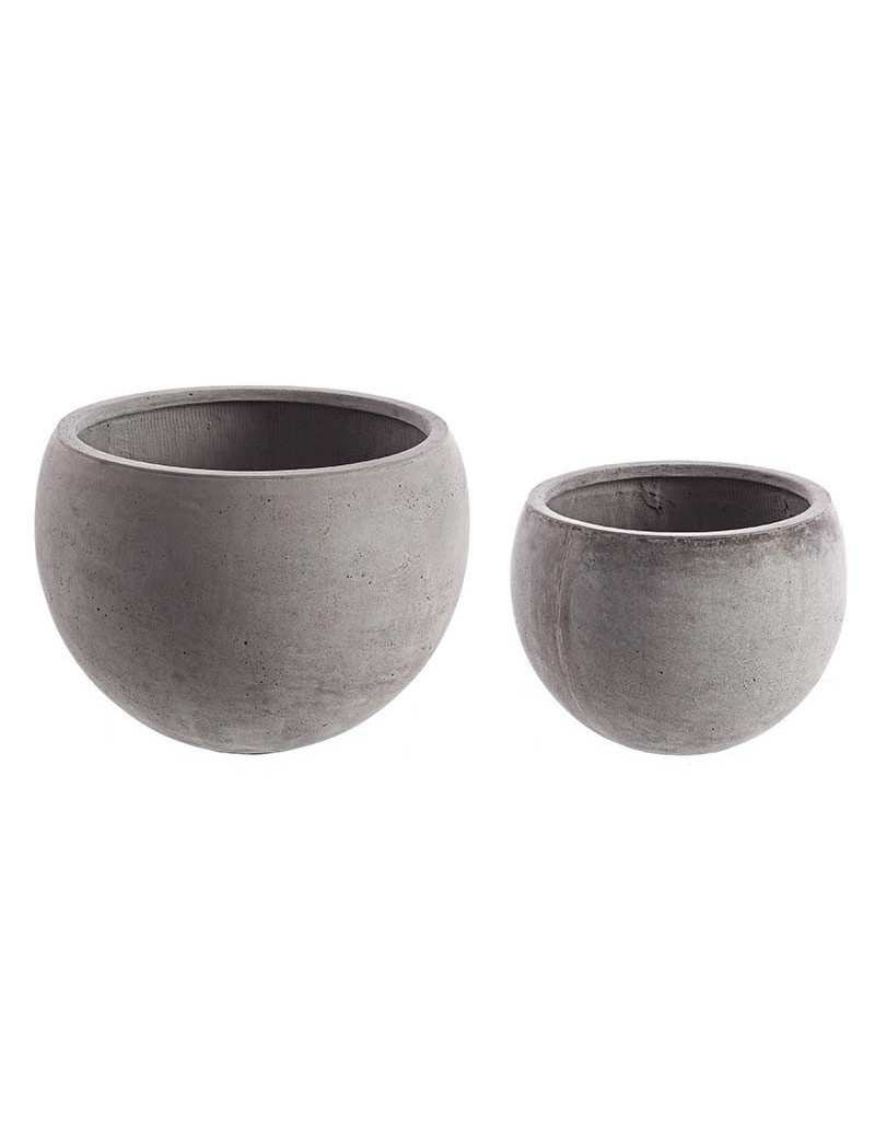 Grote grijze bol betonnen vaas