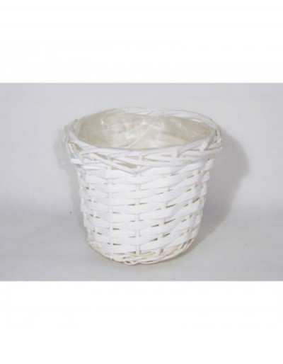 Cesta de mimbre blanca Ø18 cm