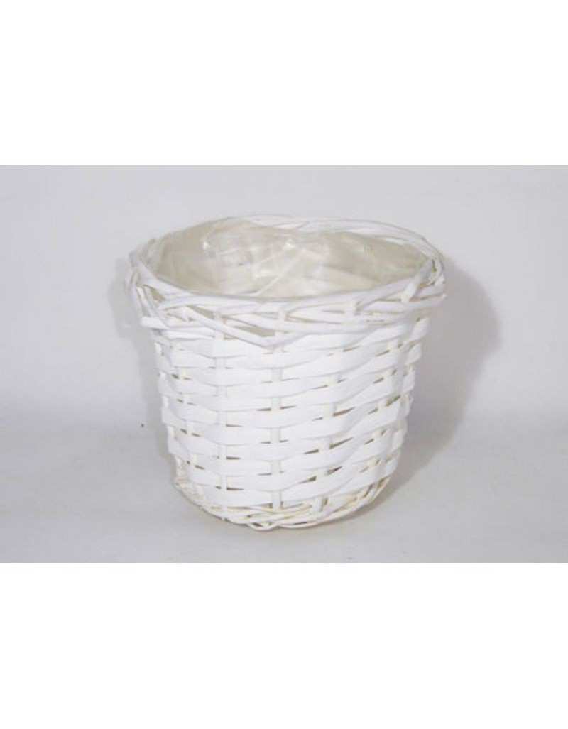 Cesta de mimbre blanca Ø18 cm Cesta de mimbre blanca Ø18 cm