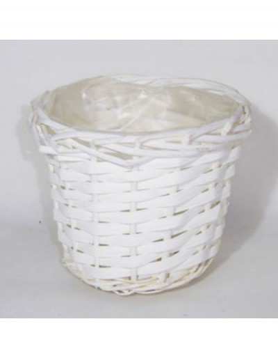 White Wicker Basket Ø18 cm