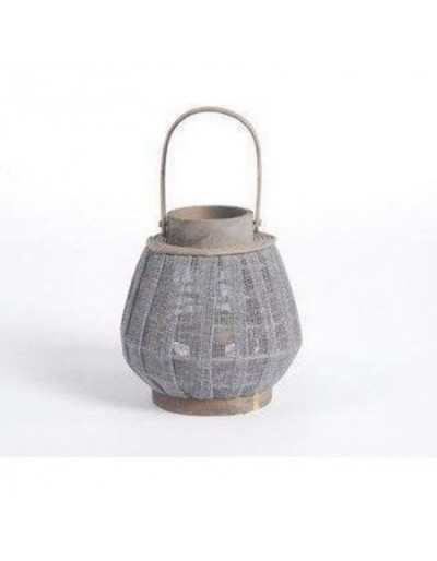 Ruffle Lantern H43 Light Grey