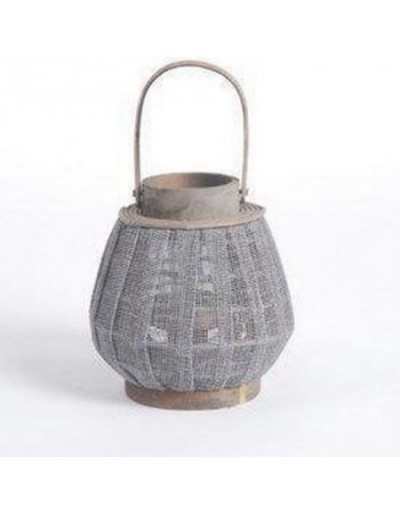 Ruffle Lantern H43 Light Gray