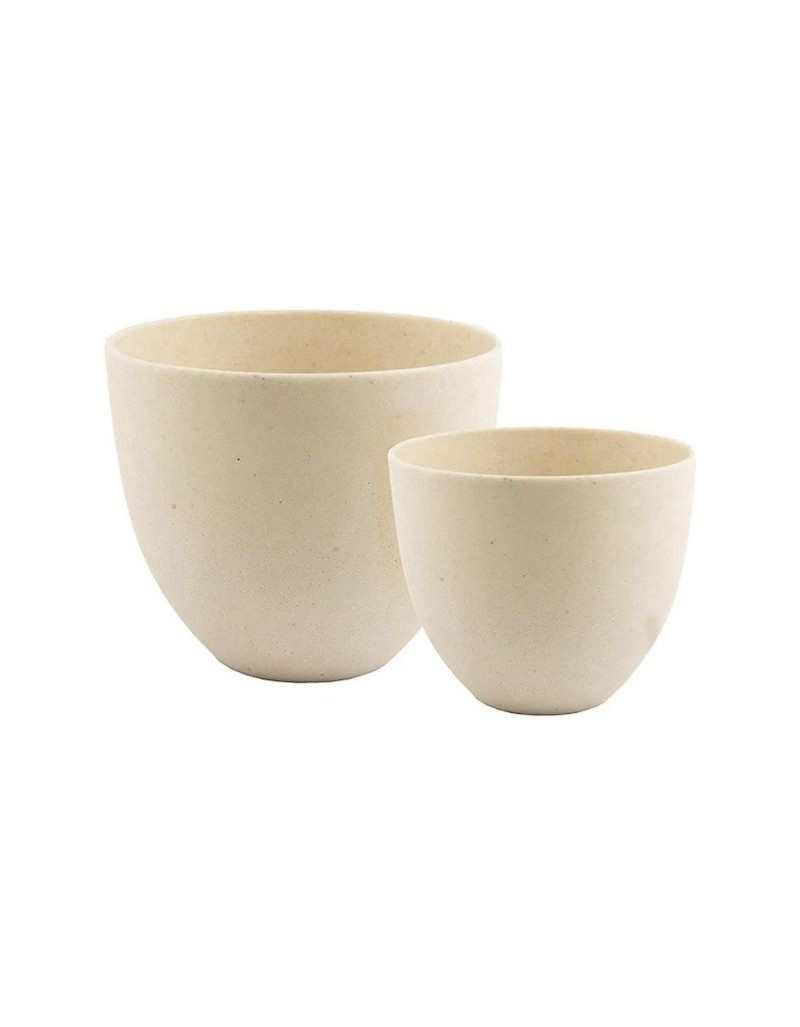 Set of 2 Chalk Pots Cream