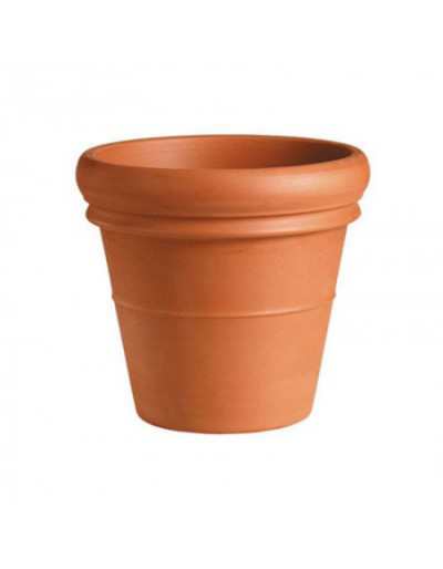 Double Edge Round Pot D37 cm Terracotta