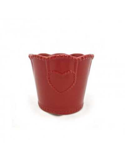 Jarrón Shabby H13 cm Rojo