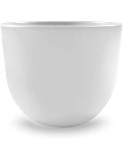 Vase rond en résine "Eggy" 35 cm. Blanc