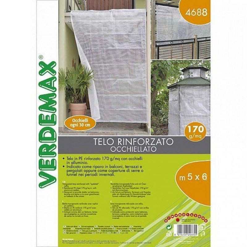 Telo Trasparente Rinforzato con Raffia Occhiellato 5 x 6 m - GardenStuff