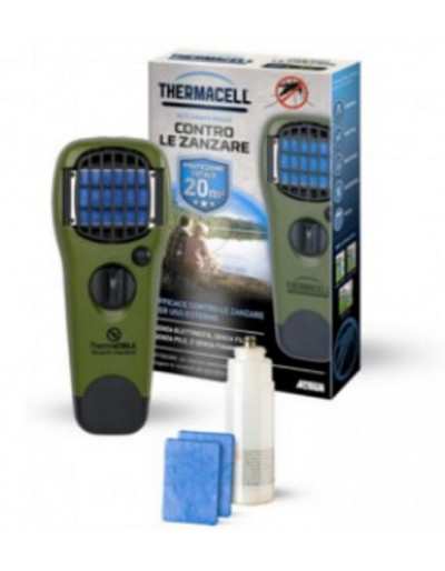 FORNELLO ANTIZANZARE REPELLENTE PORTATILE THERMACELL verde oliva e verde fluo