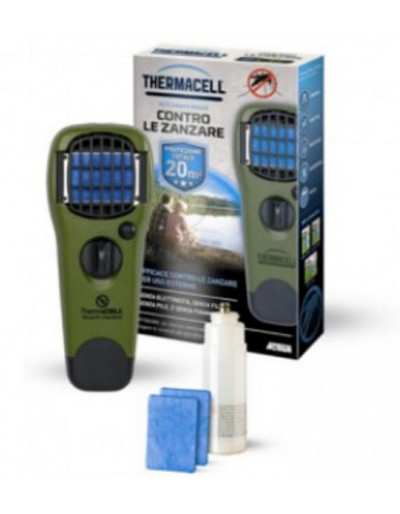 FORNELLO ANTIZANZARE REPELLENTE PORTATILE  THERMACELL verde oliva e verde fluo