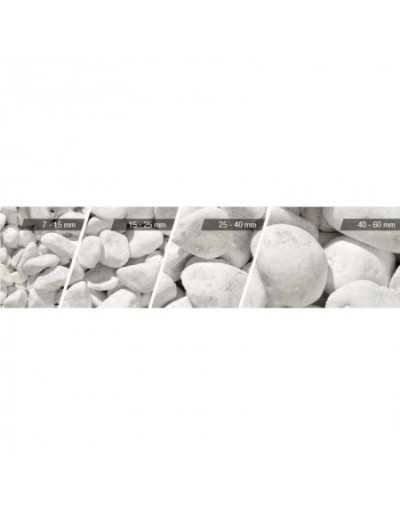 White Carrara pebbles 40-60 mm