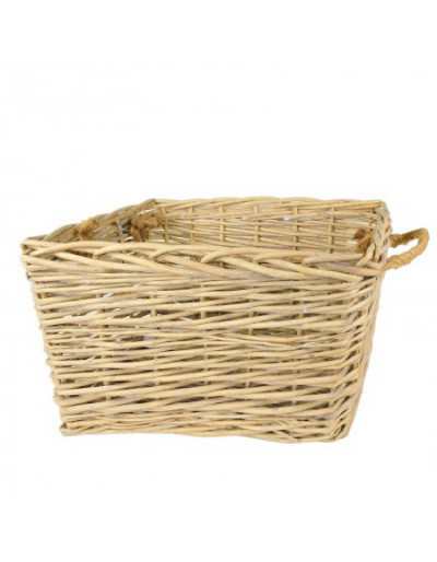 Wicker Wood Holder Basket