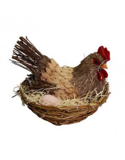 Hönsdekoration med bo och ägg
