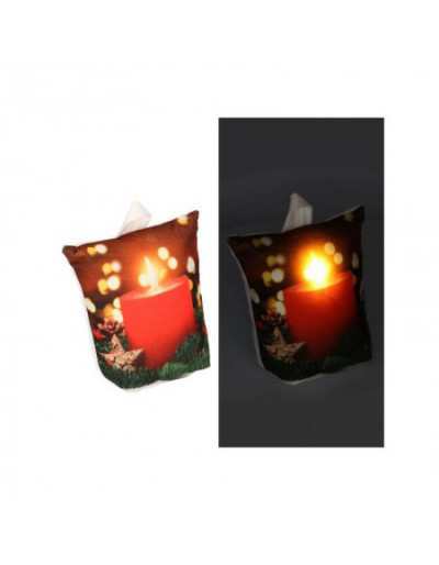 Doorstop Fabric Candle Red LED