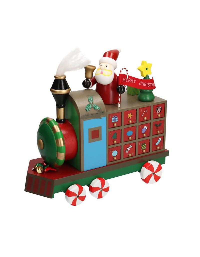 Trä röda tåg adventskalender Trä röda tåg adventskalender