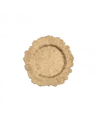 Scalloped Gold Plastic Plate