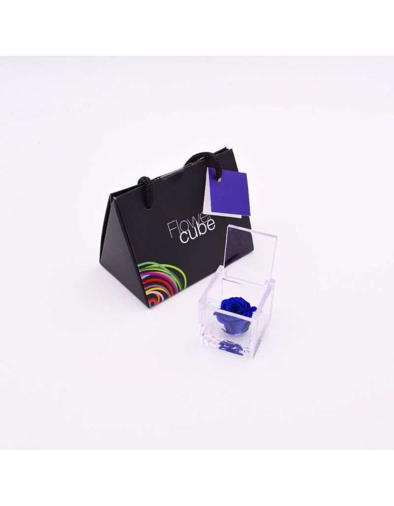 Mini Flowercube 4,5 x 4,5 Niebieska Perfumowana Stabilizowana Róża Mini Flowercube 4,5 x 4,5 Niebieska Perfumowana Stabilizowana Róża