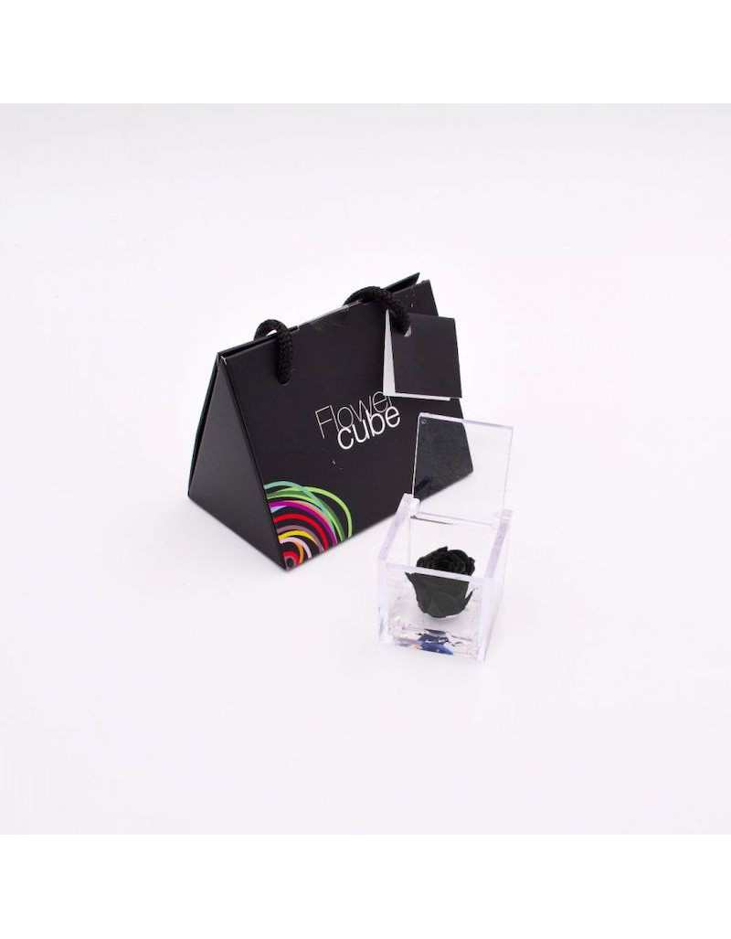 Mini Flowercube 4.5 x 4.5 Black Scented Stabilized Rose Mini Flowercube 4.5 x 4.5 Black Scented Stabilized Rose