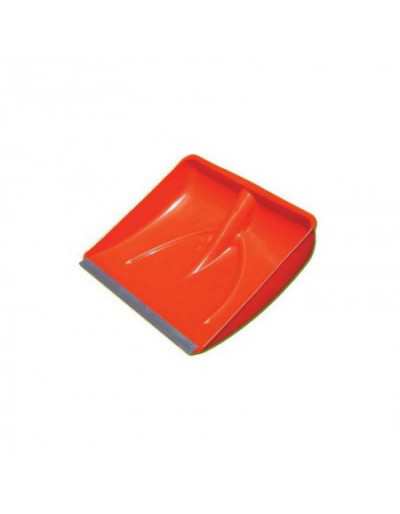 Red Plastic Snow Shovel with Metal Profile