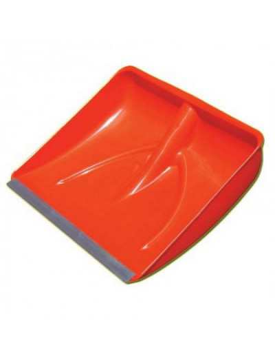 Red Plastic Snow Shovel with Metal Profile