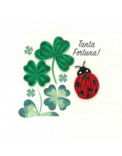Origamo Greeting Card Quilling Ladybug Lucky Charm