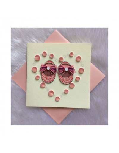 Origamo Quilling Baby Shoes Greeting Card