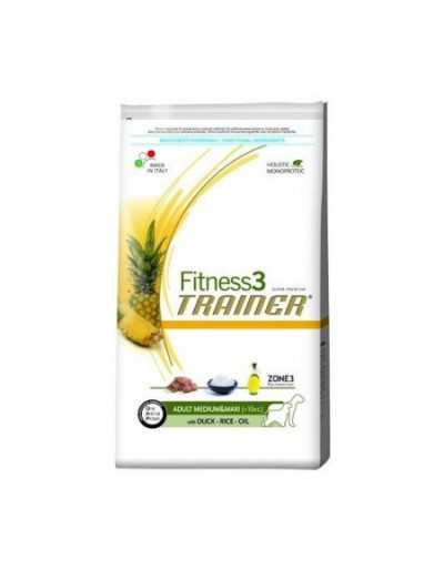 Cibo Cane Fitness 3 Trainer Med/Max Anatra e Riso 3 Kg