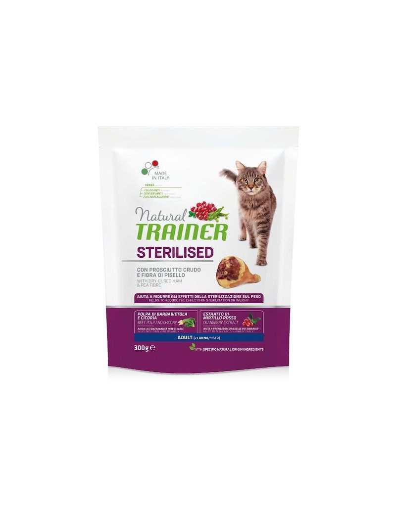 NATURAL CAT STERILISED CON PROSCIUTTO 300GR