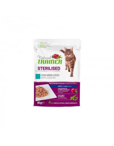 NATURAL CAT STERILISED CON MERLUZZO 85GR