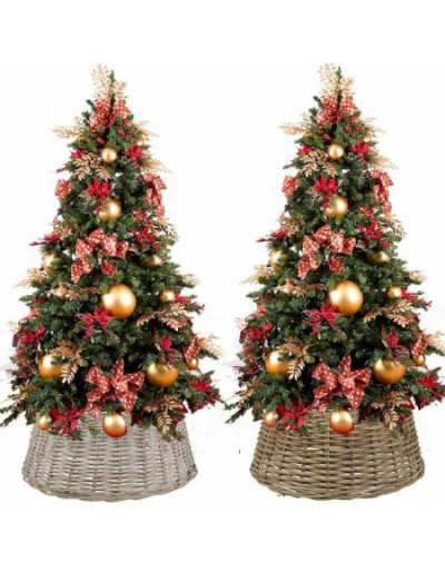 Cesta Copribase Albero di Natale Beige