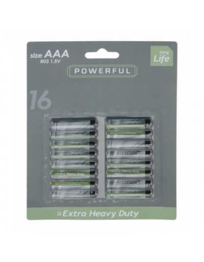Batterie AAA 16 Pezzi Extra Heavy Duty