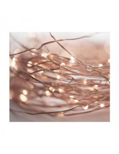 Cascada de 80 Luces de Navidad Microled Blanco Cálido Funciona con Pilas
