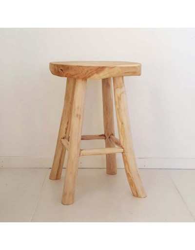 Bar Stool Natural Teak H42