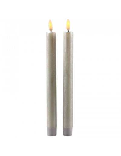 Bougies de table Magic Flame LED H25.5 Crème