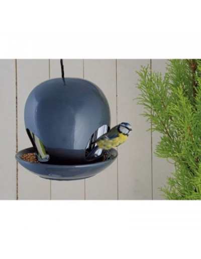 Bird Feeder in Black Ceramic