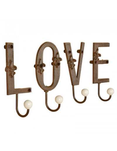 Cabide de parede escrito amor