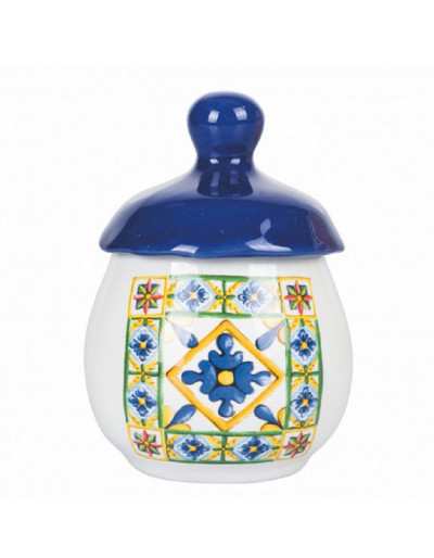 Mediterranean ceramic spice jars set