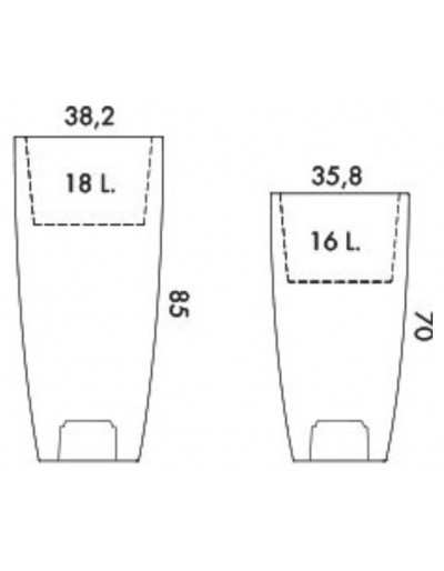 Vaso alto da esterni e interni 80x25x70h cm in polietilene bianco