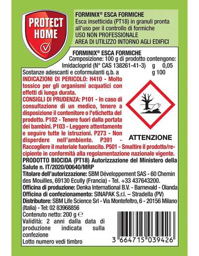 Forminix - Veleno per formiche - Esca Granulare Formicida 200g