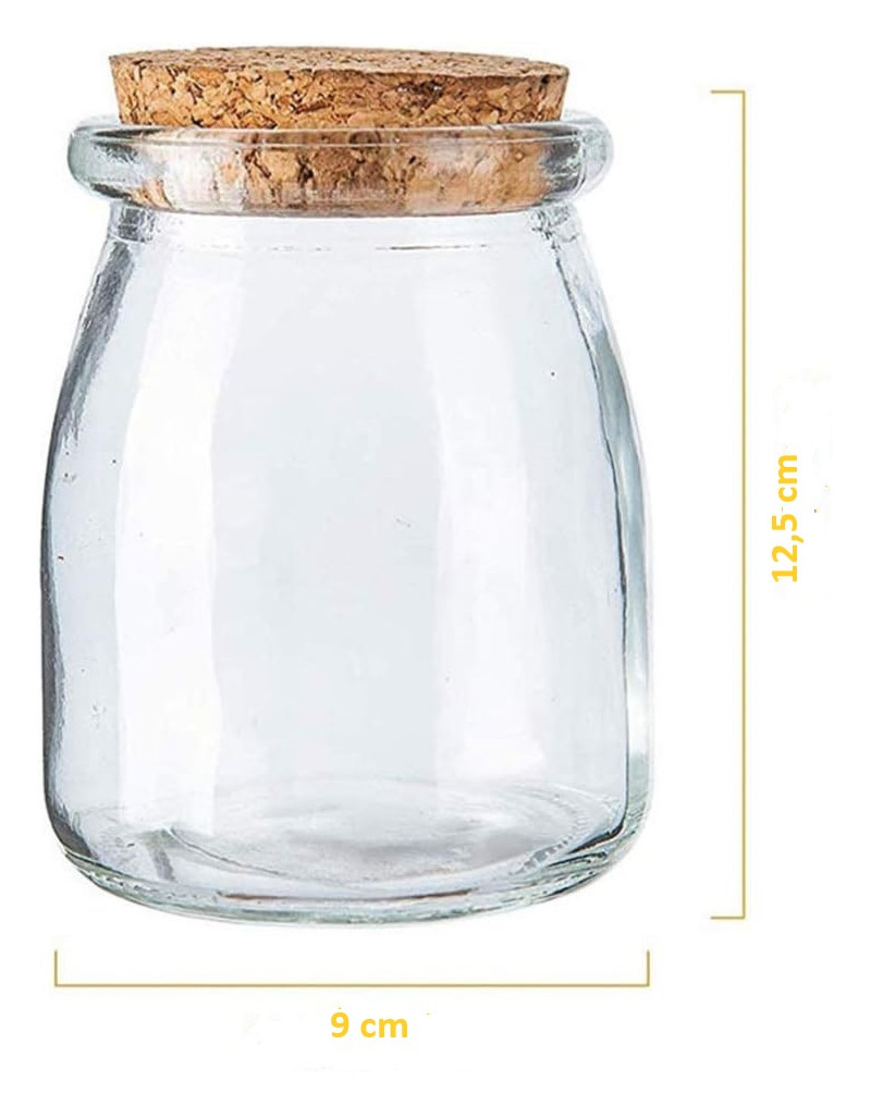 Glass jar with cork 9x12hcm Glass jar with cork 9x12hcm